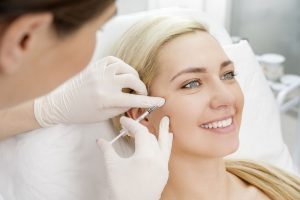 Cosmetic injections near the eye