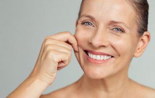 Softened wrinkles on middle-aged female